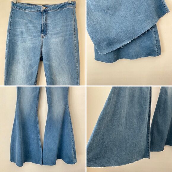 We The Free Jeans Just Float On Flare Leg Bell Bottom Blue 31 - Picture 13 of 15